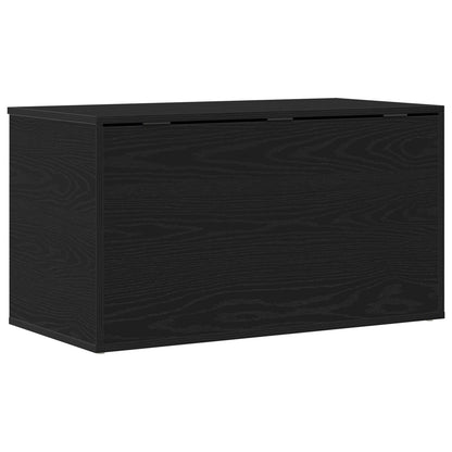 Opbergkist Zwart Eiken 84X42X46 Cm Bewerkt Hout