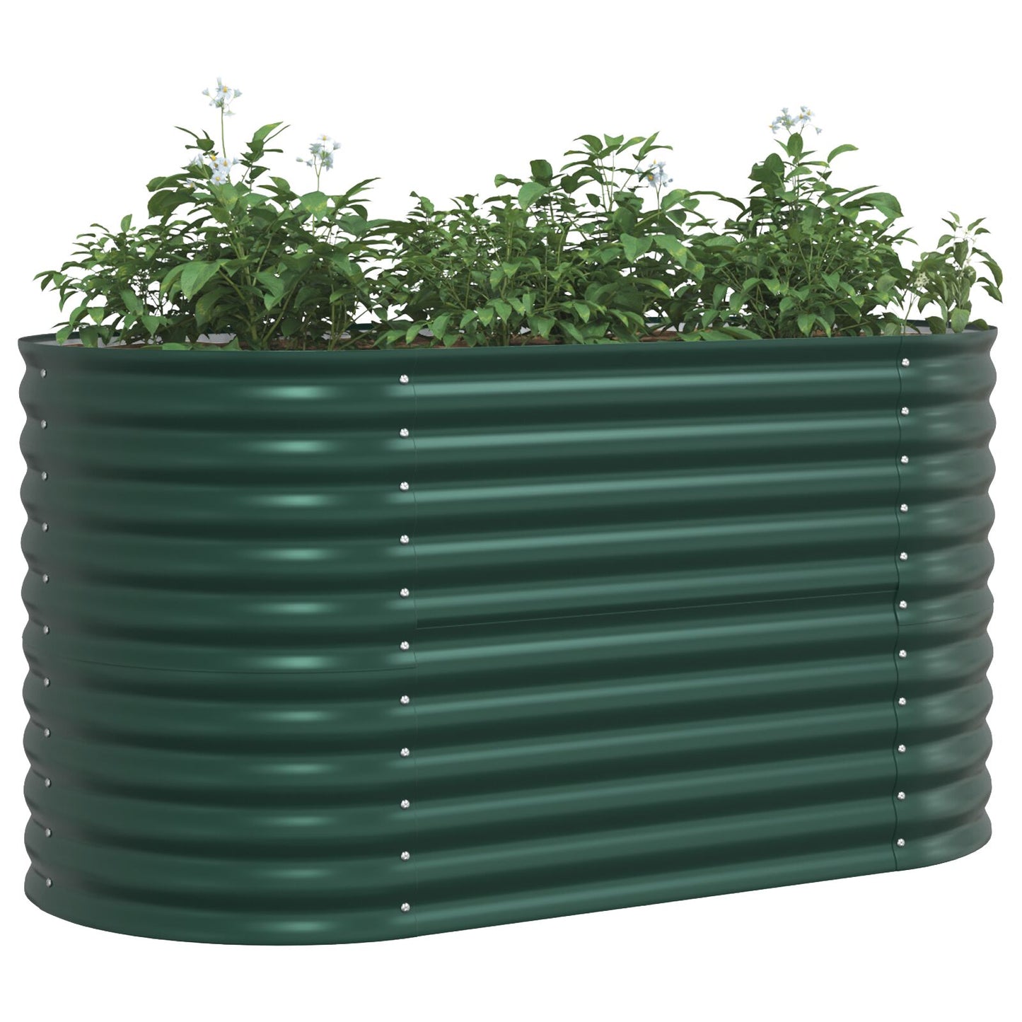 Tuin Verhoogd Bed Gegalvaniseerd Staal 160 x 80 x 81 cm Groen