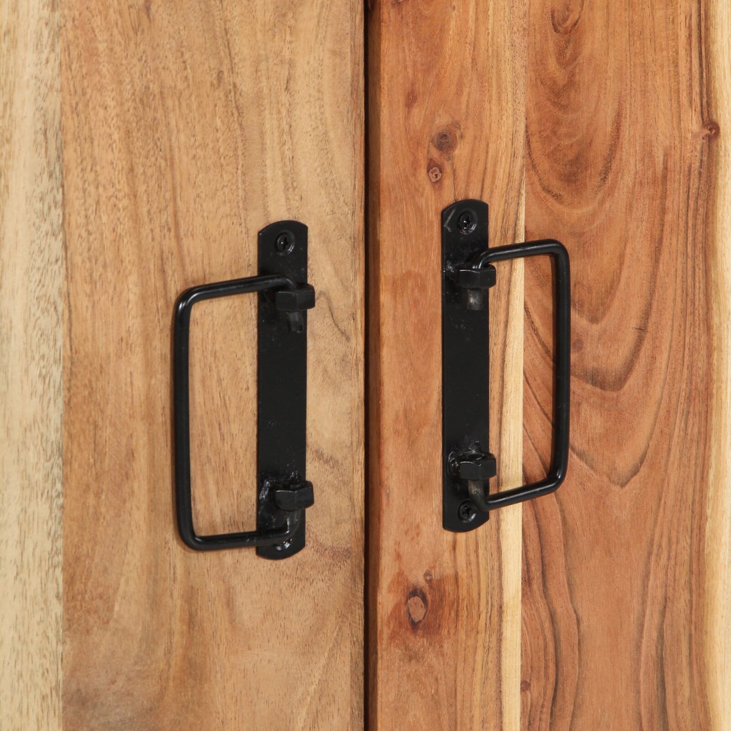 Schoenenkast Zwart 30X30X40 Cm En Staal Massief acaciahout