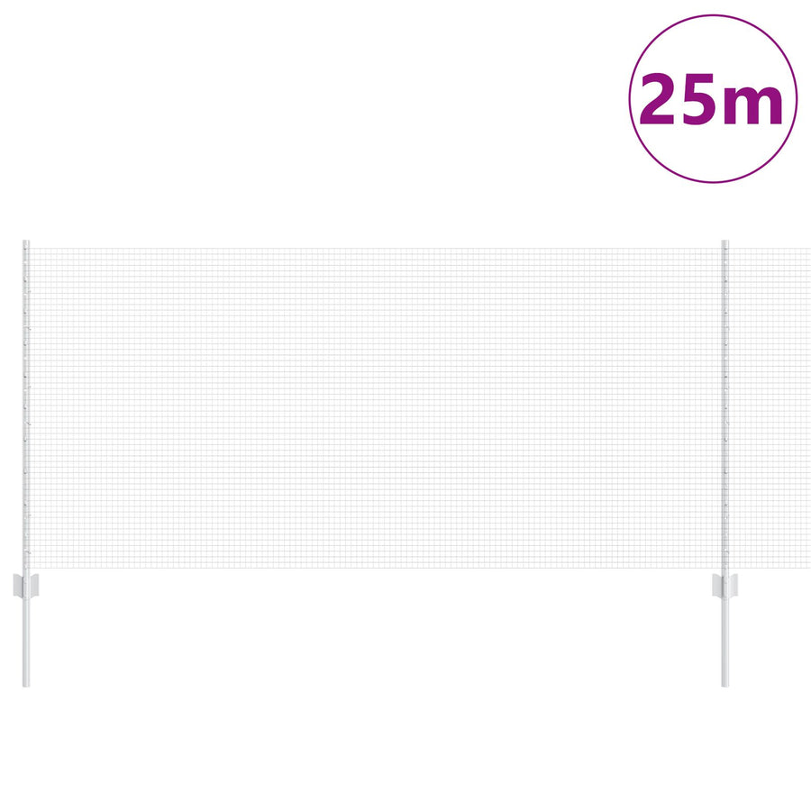 Gegastificeerd Draadhek Met 22 U Palen Zilver 1X25 M Staal