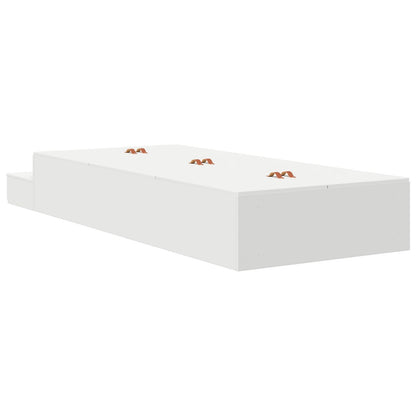 Opbergbedframe Wit Bewerkt Hout 236,5 X 90 X 31,5 Cm Artisanaal Eiken