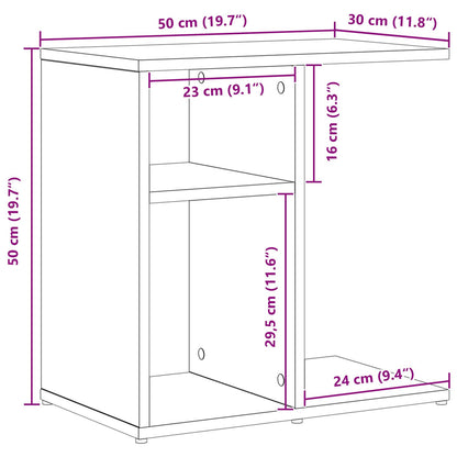 Bijzettafel Zwart Eiken 50X30X50 Cm Samengesteld Hout