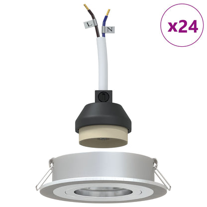 Ingebouwde Spots 24 Stuks Rond Gu10 Zilver Ø91 Mm