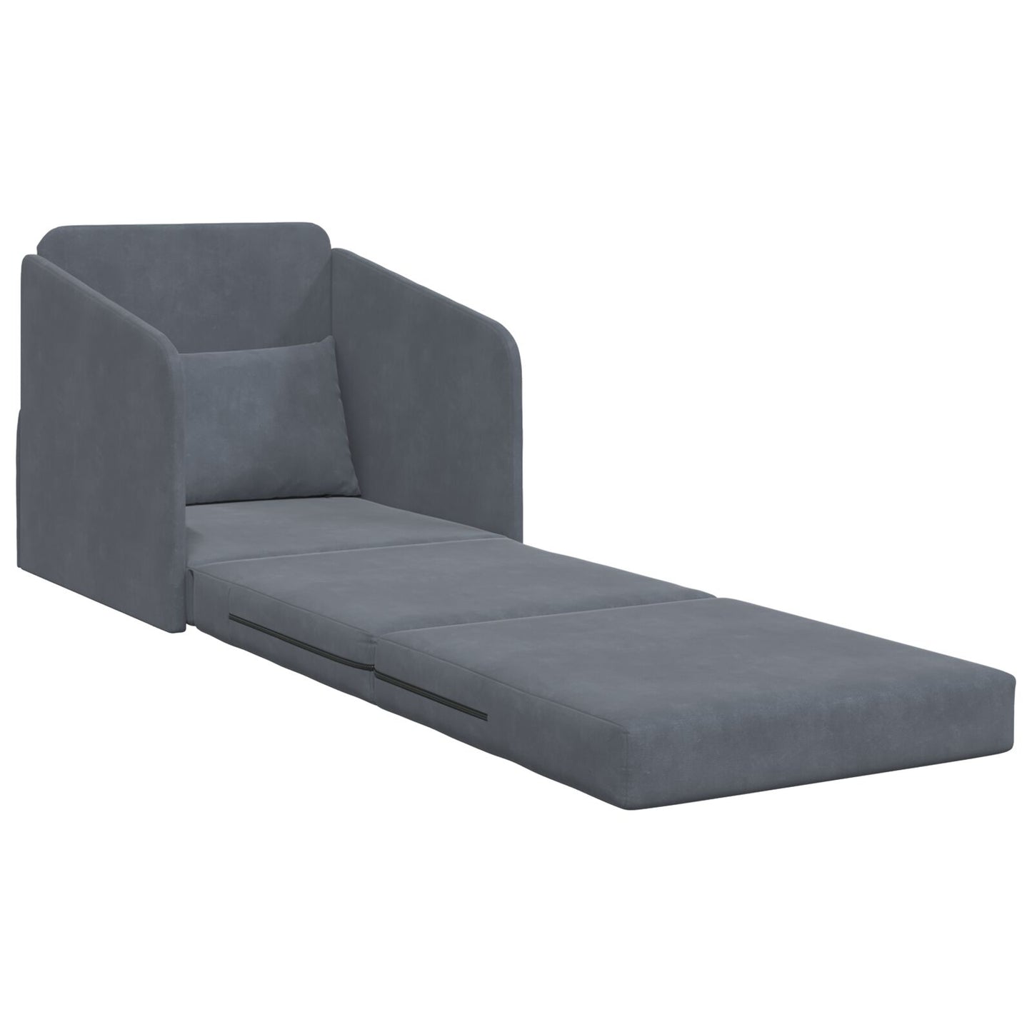 Floor Sofa Bed 2-In-1 65X80X83 Cm Velvet Donkergrijs