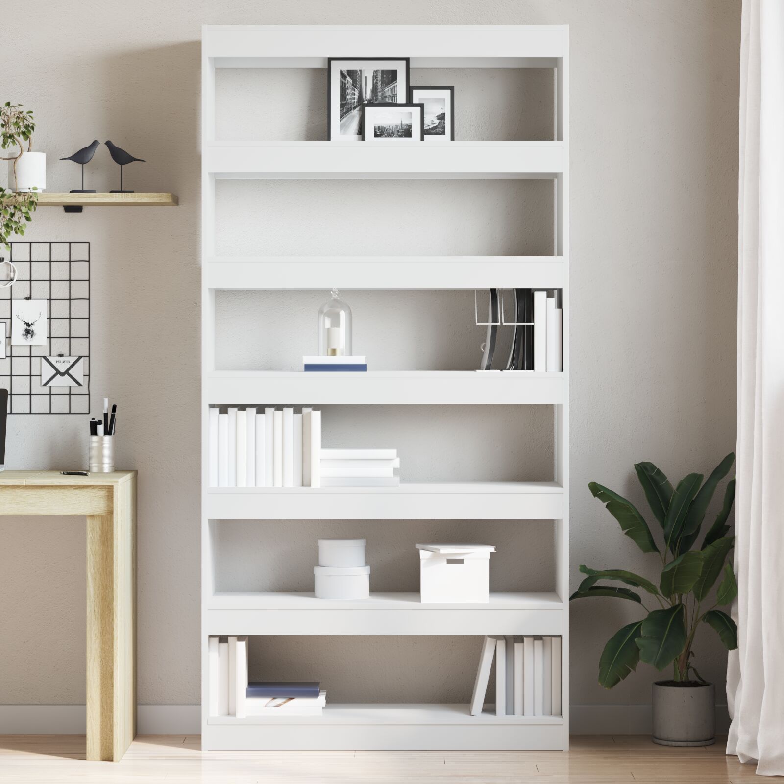 Witte Boekenplank Wit Bewerkt Hout 100 X 30 X 198 Cm Planken