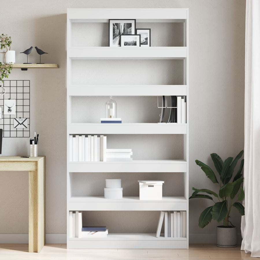 Witte Boekenplank Wit Bewerkt Hout 100 X 30 X 198 Cm Planken
