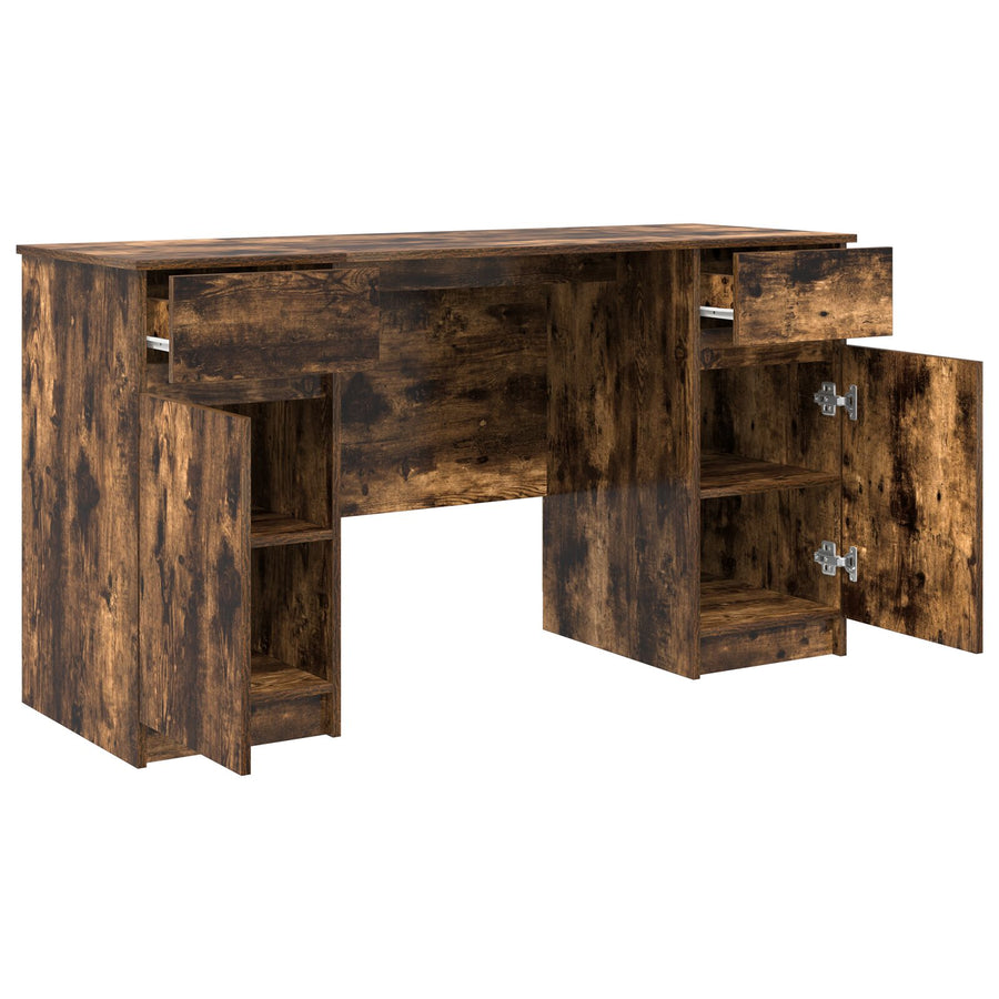 Bureau Rook Eiken 140X49X76 Cm Gefabriceerd Hout