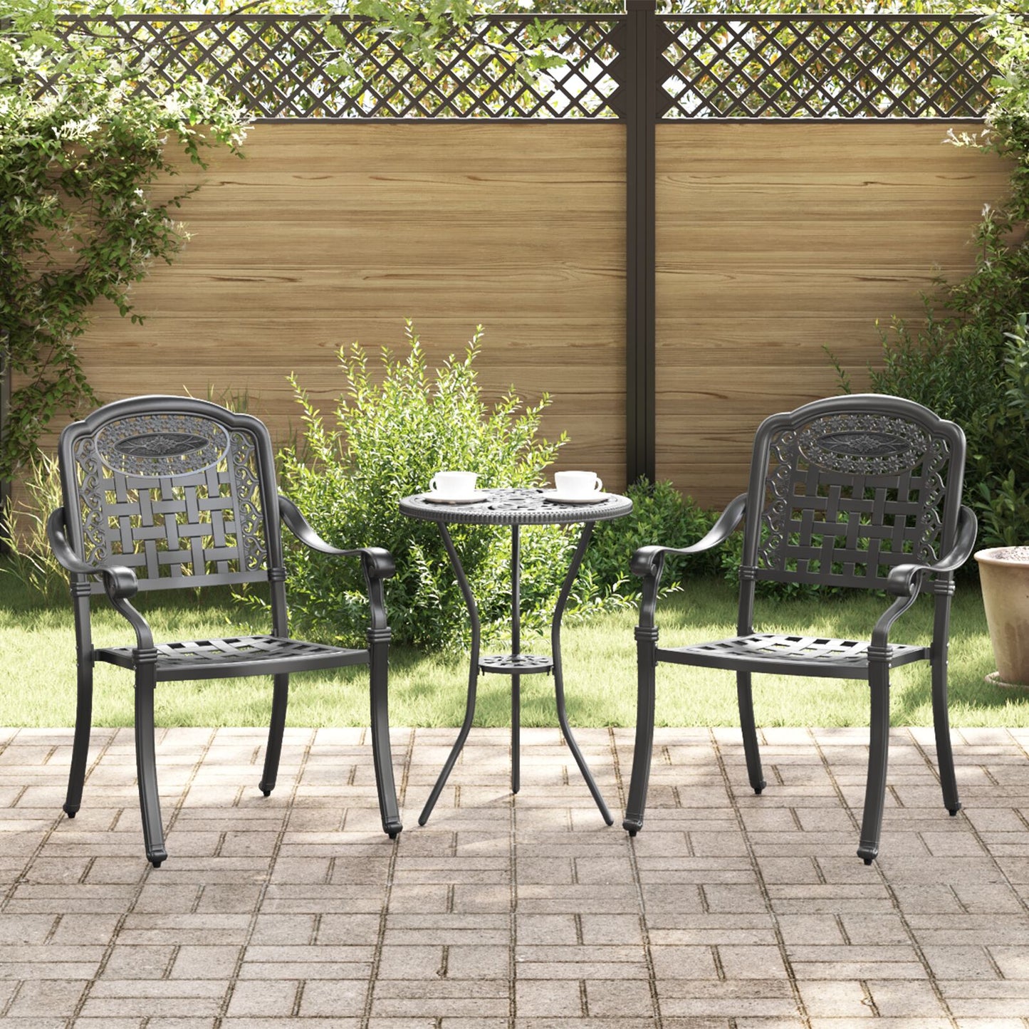Tuinstoelen 2 Stuks Gietijzer Zwart