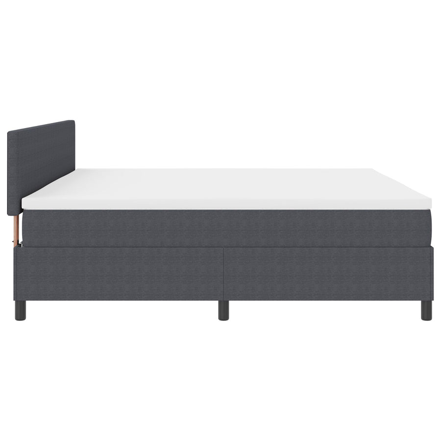 Boxspringbed Met Matras Donkergrijs 200 X 200 Cm Ribstof