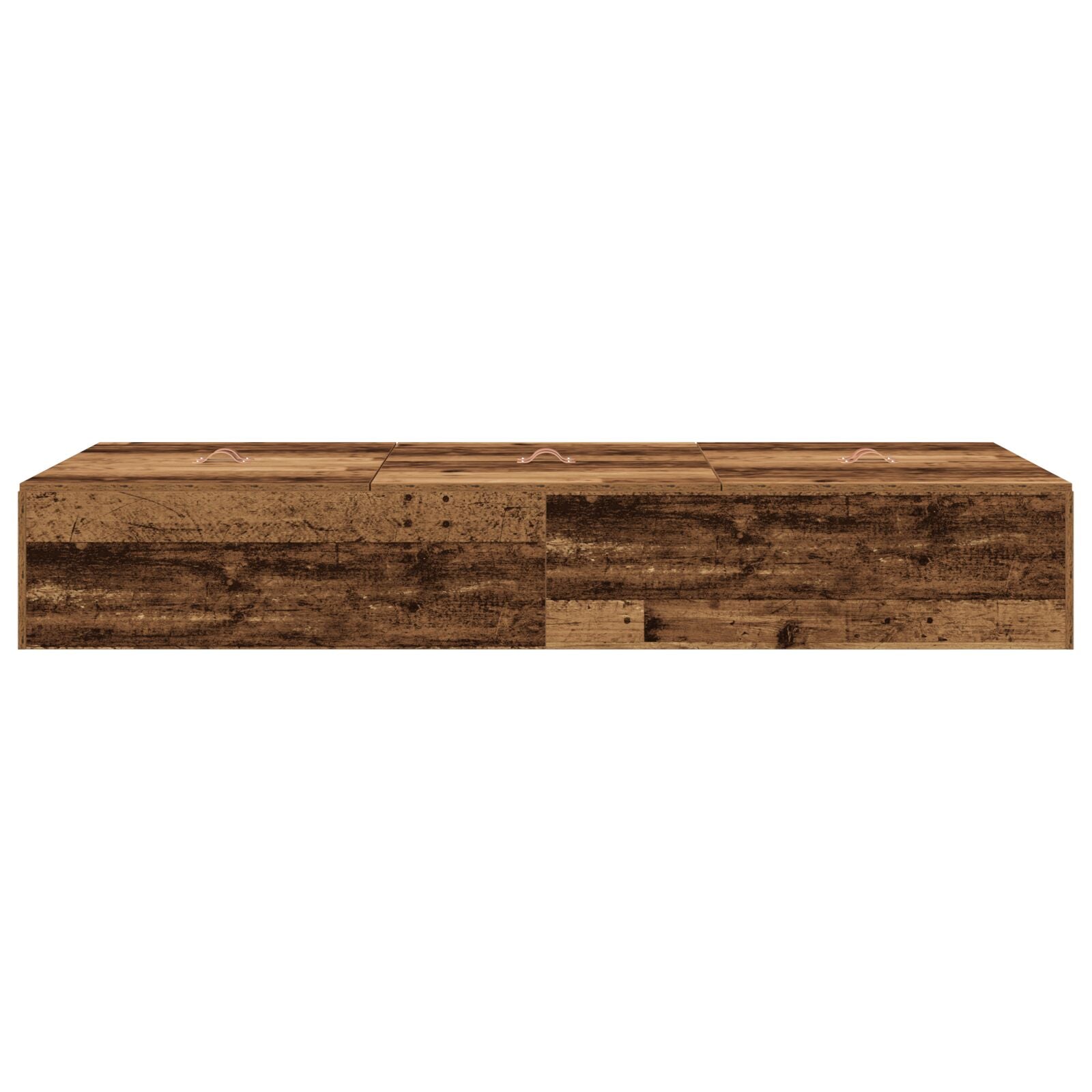 Bed Met Opbergruimte Massief Hout Eenvoudig Verweerd Hout 75 x 190 cm