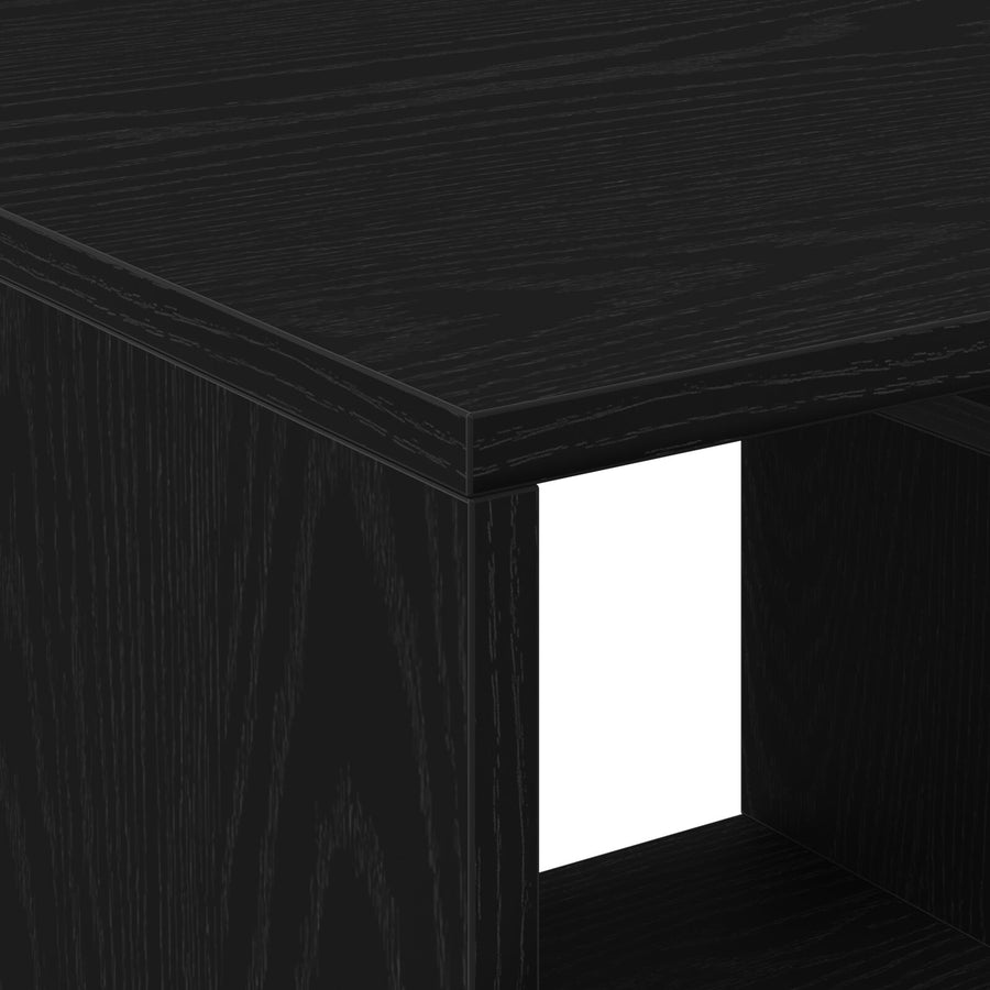 Salontafel 90X49X45 Cm Bewerkt Hout Zwart eiken