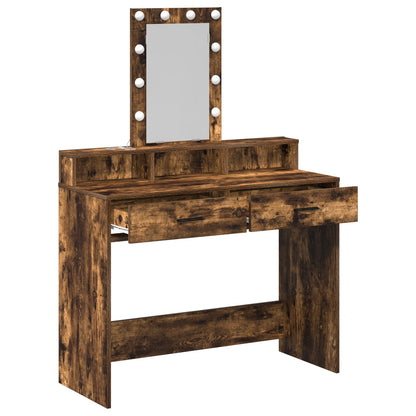 Kaptafel Met Led-Verlichting Gerookt eiken 100 x 41 x 140 cm
