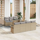 Garden Sofa Set with Cushions 8 pcs Beige Poly Rattan