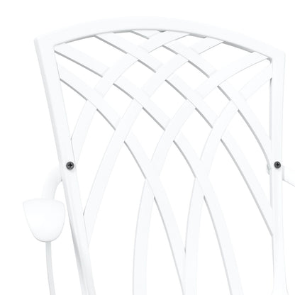 Tuinstoelen 2 Stuks Gietaluminium Wit