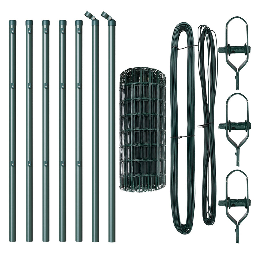 Euro Hek Met 7 Posts 0.6X10 M Gegalvaniseerd Staal Groen Gegalvaniseerd Staal