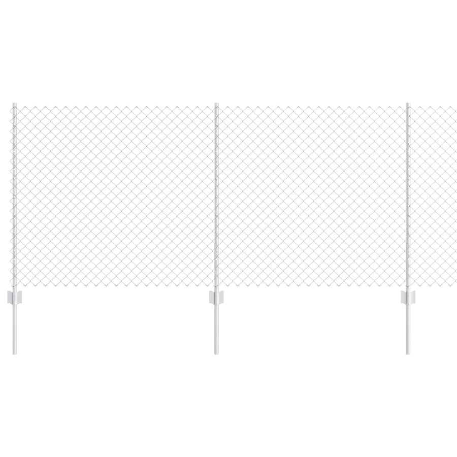 Kettinglink Omheining Met 20 U-Posts Zilver 1X10 M Staal