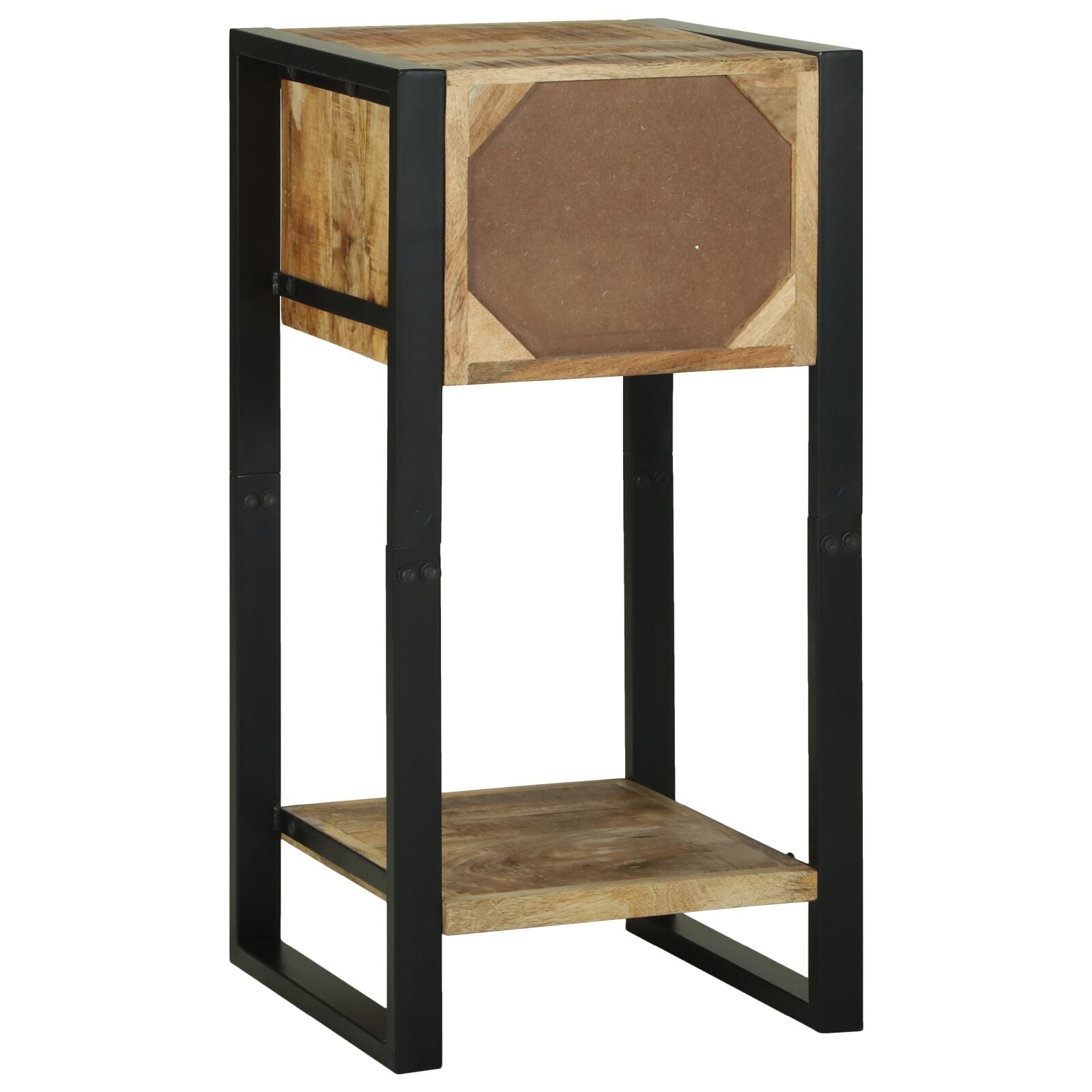 Bijzettafels Natuurlijke Hout En Zwart , Metaal