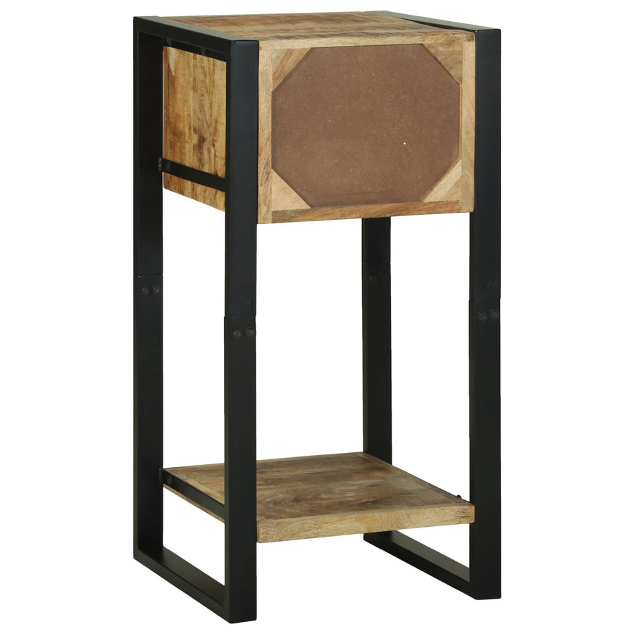 Bijzettafels Natuurlijke Hout En Zwart , Metaal