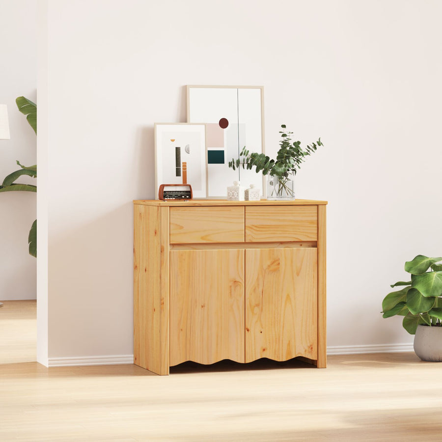 Dressoir ""Drammen"" 79X43X75,5 Cm Massief Hout Grondhout Eiken