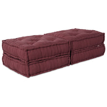 Modulaire Poefs 2 Stuks Stof Bordeauxrood 70 x 70 x 36 cm 2x lounge