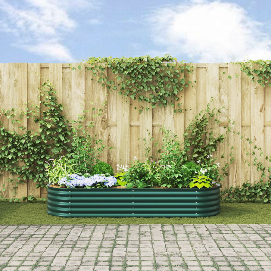 Tuin Verhoogd Bed Gegalvaniseerd Staal 240 x 80 x 44 cm Groen
