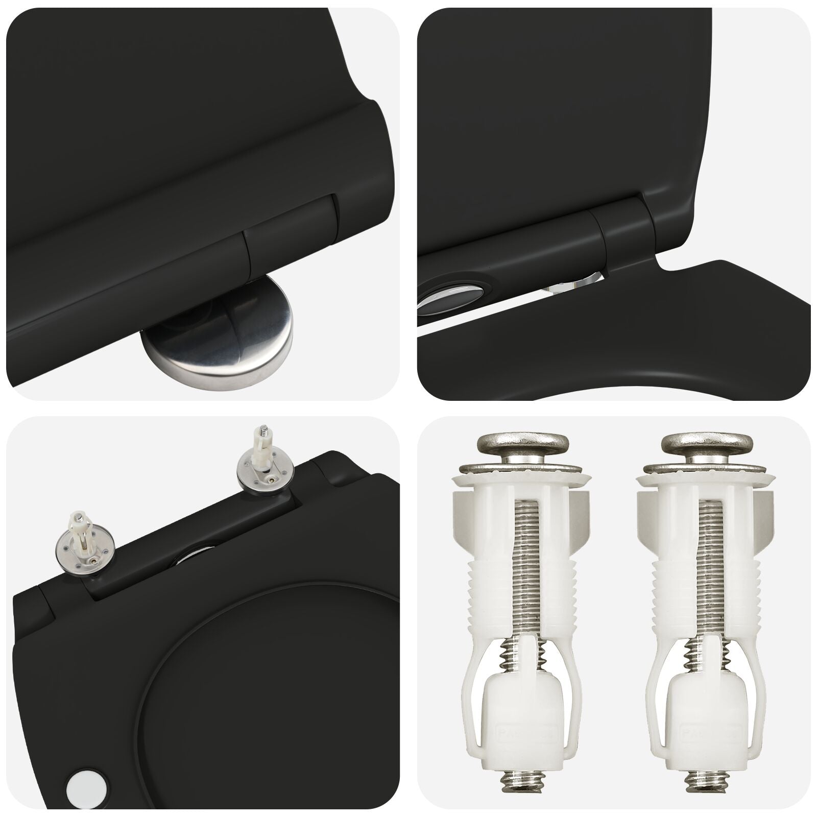 Quick Release Toiletseat Met Soft Close Duroplast Zwart