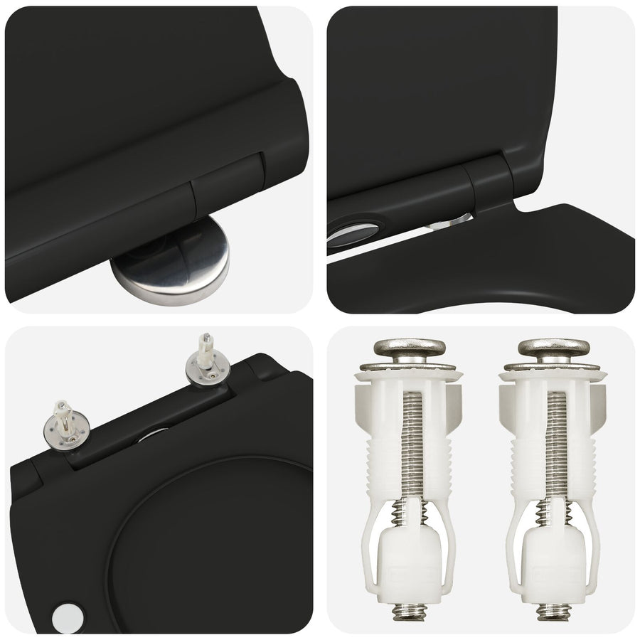 Quick Release Toiletseat Met Soft Close Duroplast Zwart