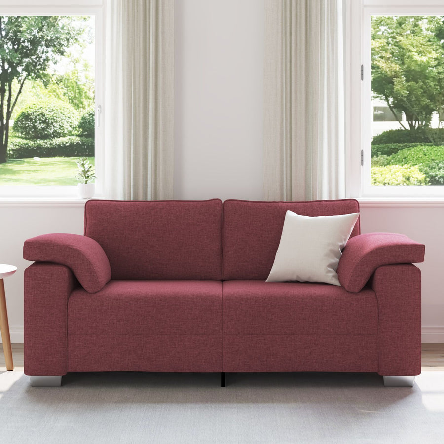 Bank Stof, Hout Regulier Bank Rechthoekig Modern Wind Rood 140 cm