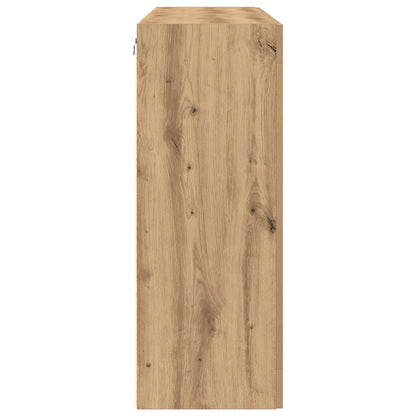 Wandkast Set Van 2 Ambachtelijk Eiken Samengesteld Hout