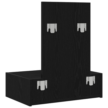Wandkaptafel 60 x 40 x 70 cm Zwart eiken zonder LED
