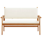 Garden Bench with Cushion Cream White Solid Acacia Wood