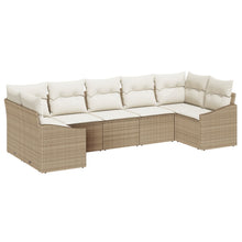 Tuin Sofa Set Set Van 7 Beige Rattan Tuin Sofa Rechthoekig
