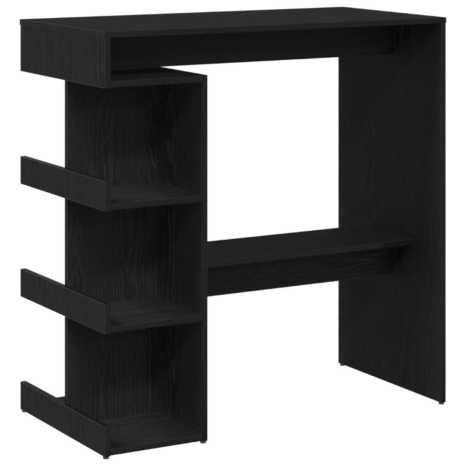 Zwart Eiken Bartafel Met Opslagrek, 100X50X101.5 Cm