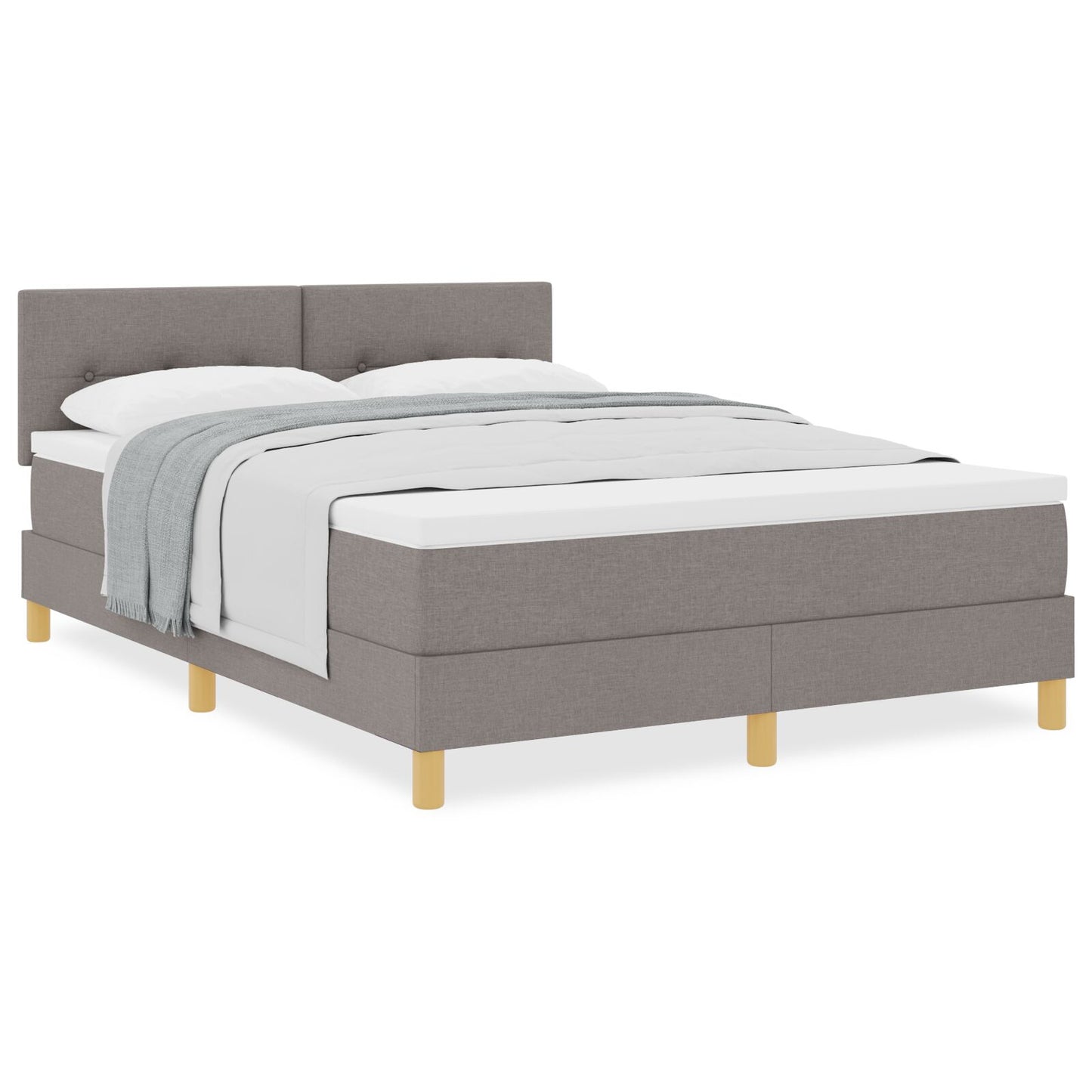 Boxspringbed Met Matras Stof Taupe 160 x 200 cm Geknoopt