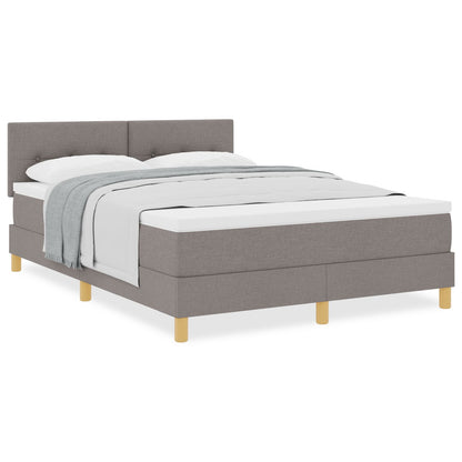 Boxspringbed Met Matras Stof Taupe 160 x 200 cm Geknoopt