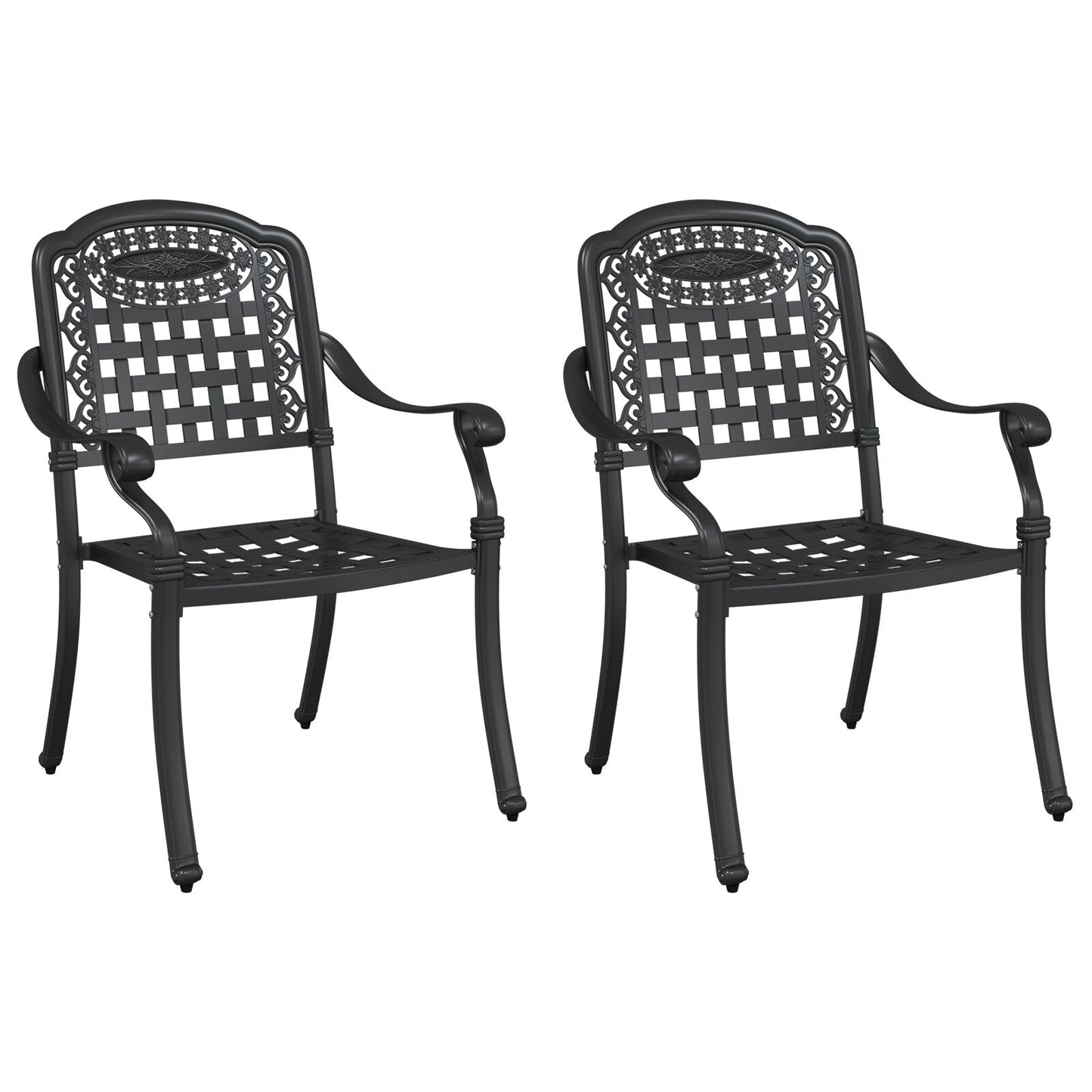 Tuinstoelen 2 Stuks Gietijzer Zwart