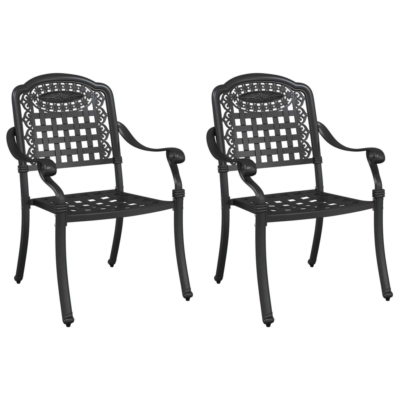 Tuinstoelen 2 Stuks Gietijzer Zwart