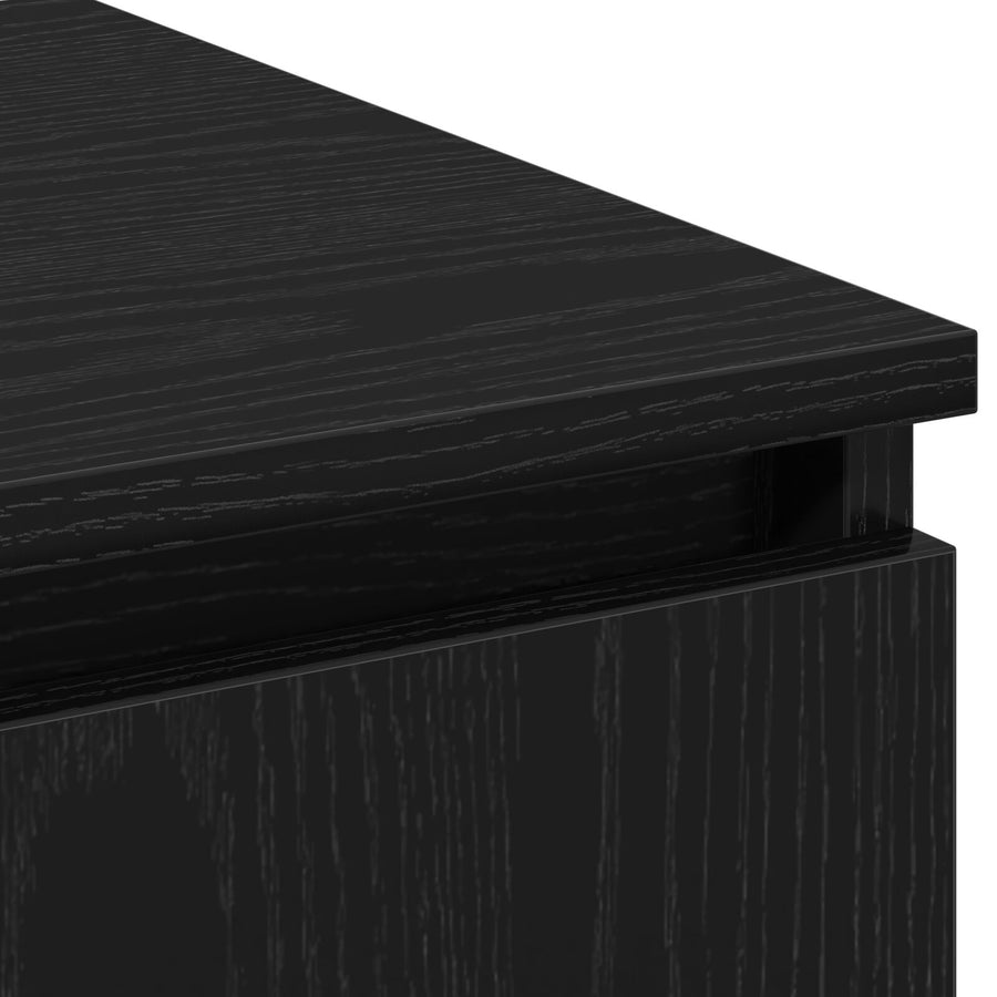 Tv-Kast Met Led 180X38X49 Cm Gelaagd Hout Zwart eiken
