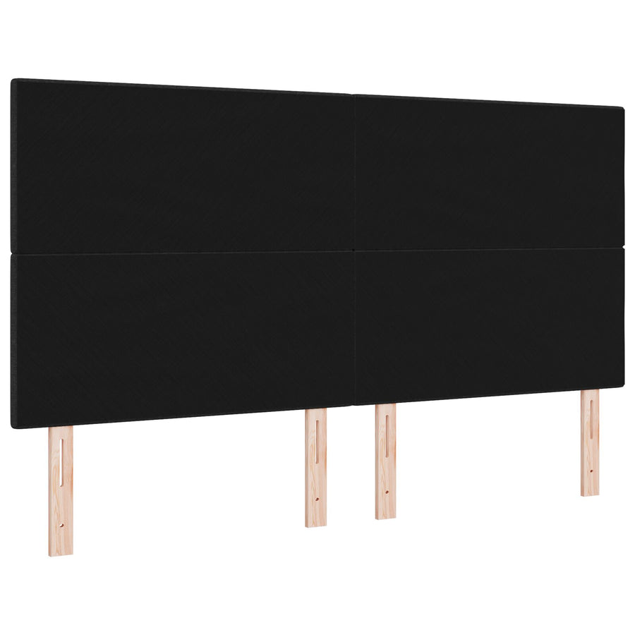 Hoofdbord Knopen Tufted Stof Zwart 180 cm Hoog hoofdbord