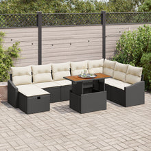 9-Delige Tuin Sofa Set Met Kussens Zwart Poly Riet Wit