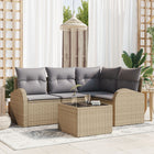 Tuinset polyrattan 4 personen beige grijs