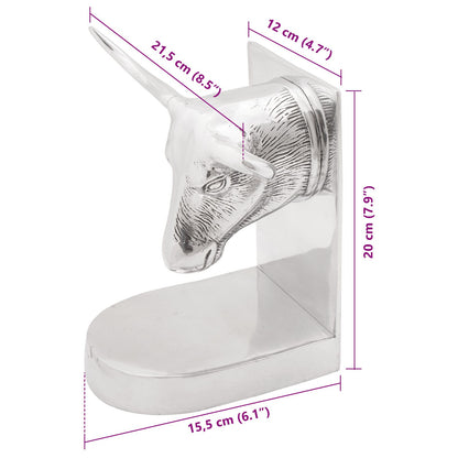 Boeksteunen 2 Stuks Zilver 21,5X15,5X20 Cm Aluminium Bull