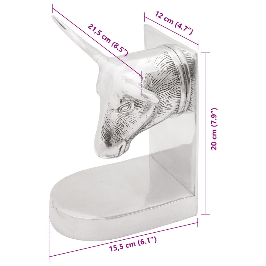 Boeksteunen 2 Stuks Zilver 21,5X15,5X20 Cm Aluminium Bull