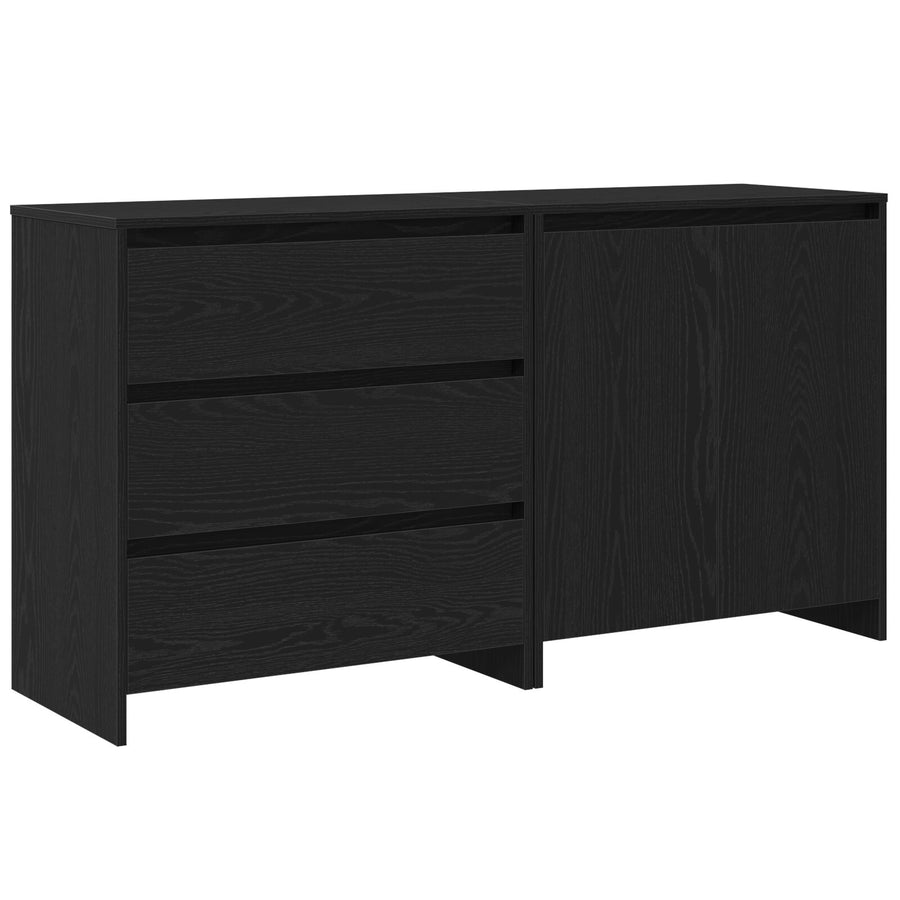 2-Delige Dressoirs In Zwart Eiken Hout