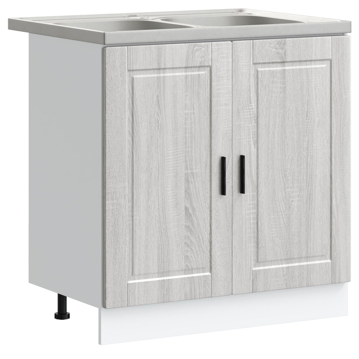 Onderkast 'Porto' Met Wastafel Grijs Sonoma 80X46X84,5 Cm Bewerkt Hout