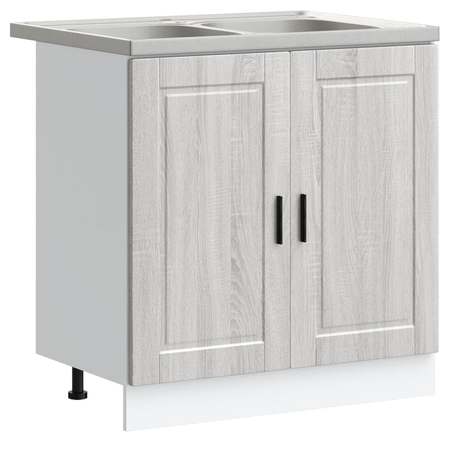 Onderkast 'Porto' Met Wastafel Grijs Sonoma 80X46X84,5 Cm Bewerkt Hout