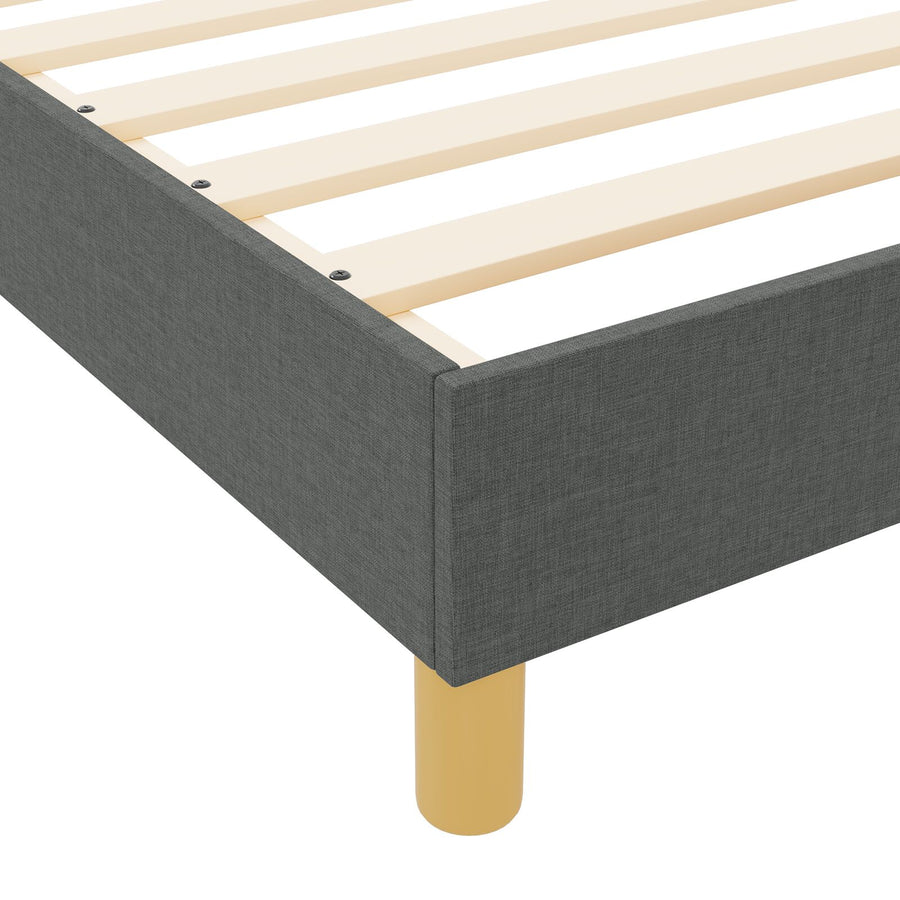 Bedframe Donkergrijs 100X200 Cm Stof Crème