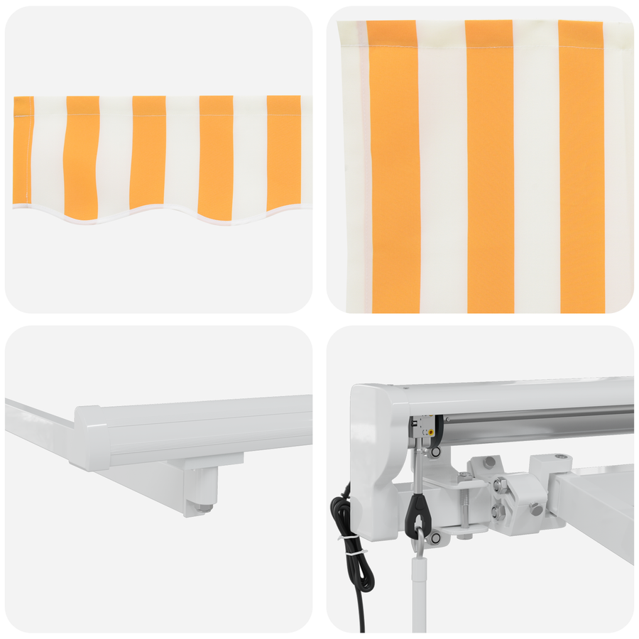 Automatische Uittrekbare Luifel Geel en Wit 300x200 cm