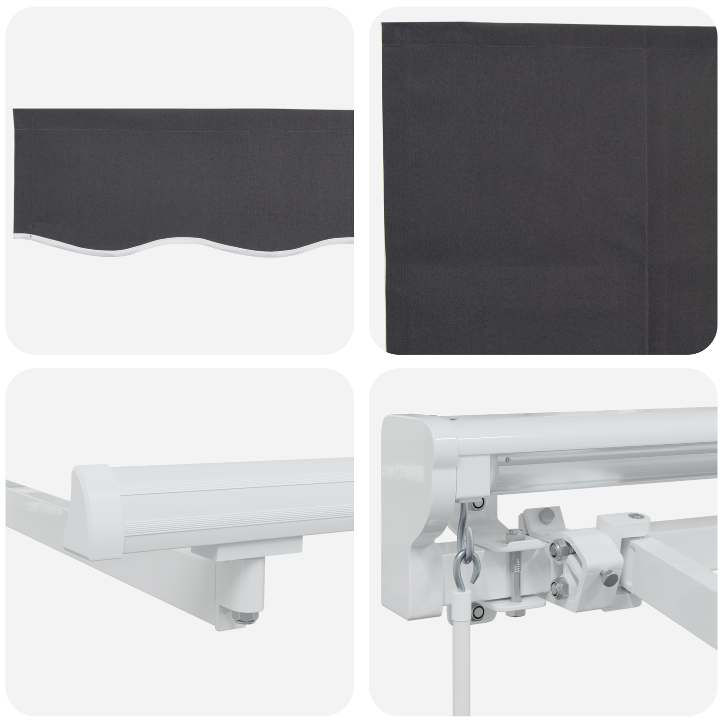 Handmatig Uittrekbaar Ligbed Anthraciet 300x200 cm