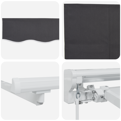 Handmatig Uittrekbaar Ligbed Anthraciet 300x200 cm